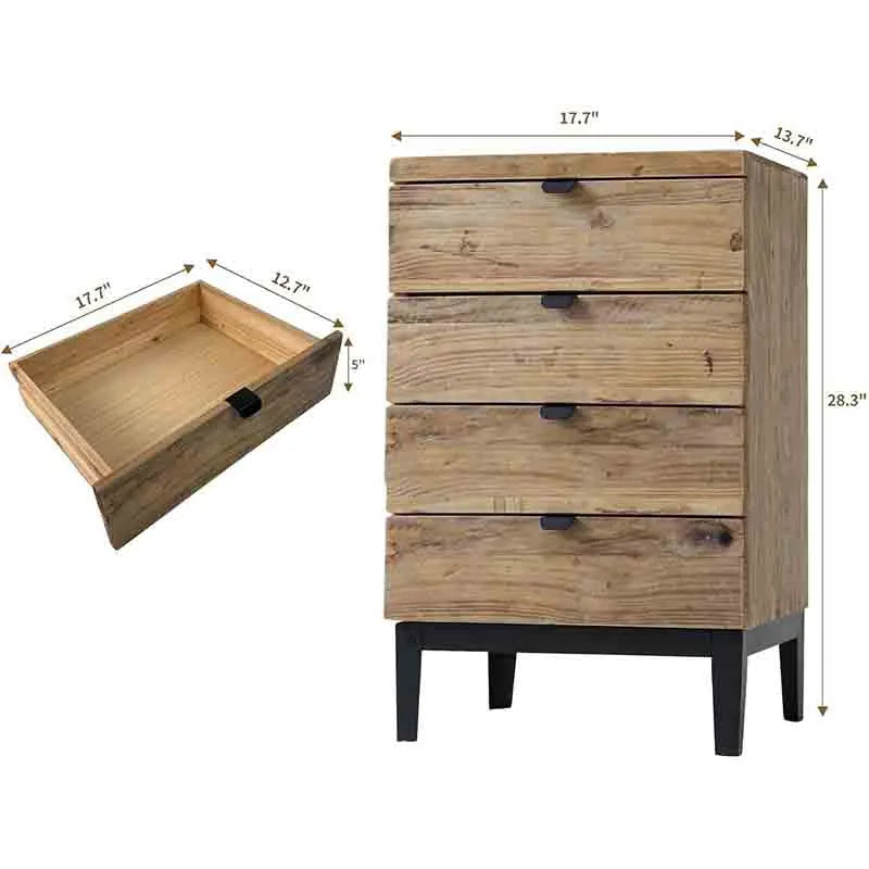 Yoobure Farmhouse Nightstand Wood Bedside Table with Drawers
