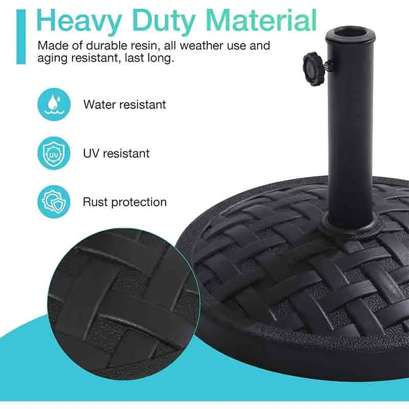 Yoobure 31lb Patio Umbrella Base Round Market Umbrella Stand
