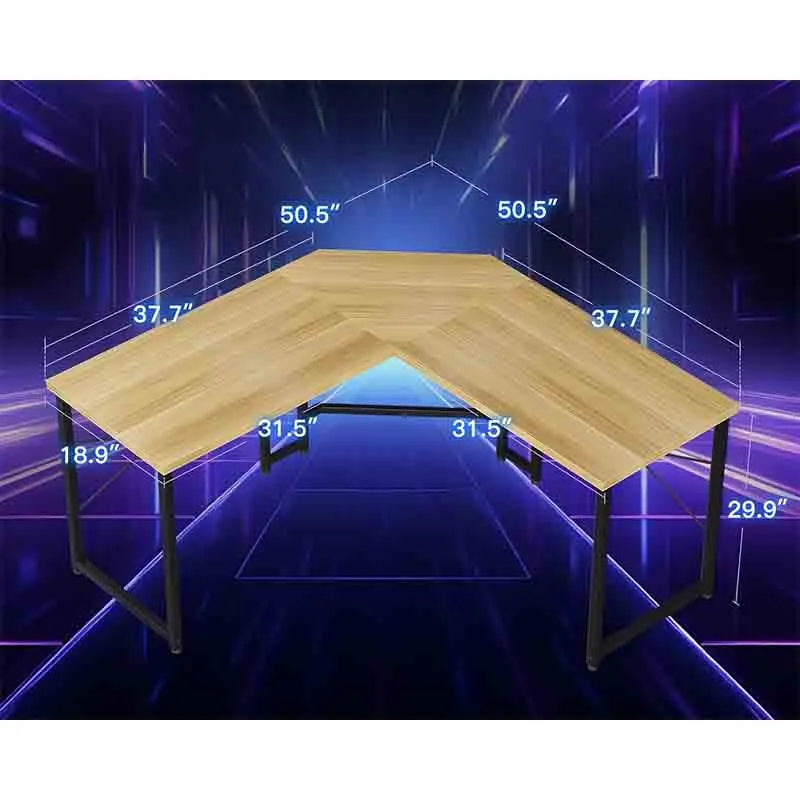 Yoobure Corner Desk Gaming Table for Home Office, Sandalwood
