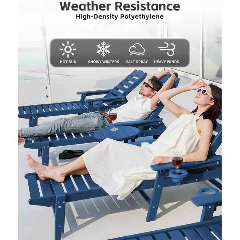 Yoobure Chaise Lounge Chair Outdoor with Wheels & Cupholder