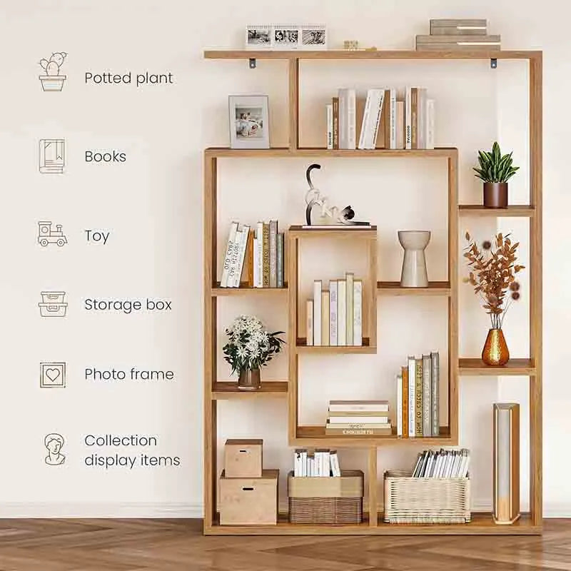 Yoobure Bookshelf Bookcase with Open Display Storage Shelves