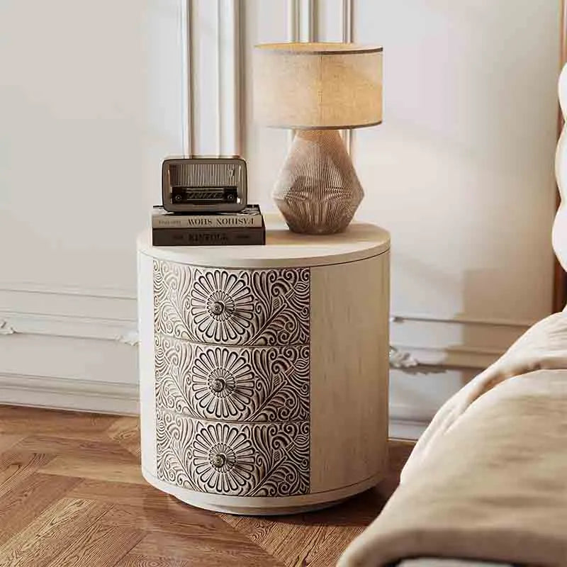 Yoobure End Table Living Room Small Side Table w 3 Drawers