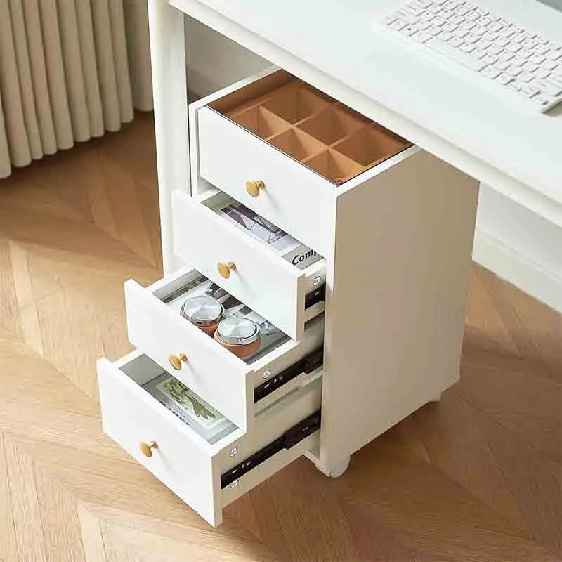 Yoobure Nightstand 4 Drawers Dresser Roller Storage Cabinet