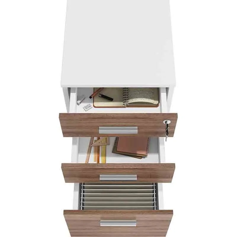 3-Drawer Wood File Cabinet with Lock