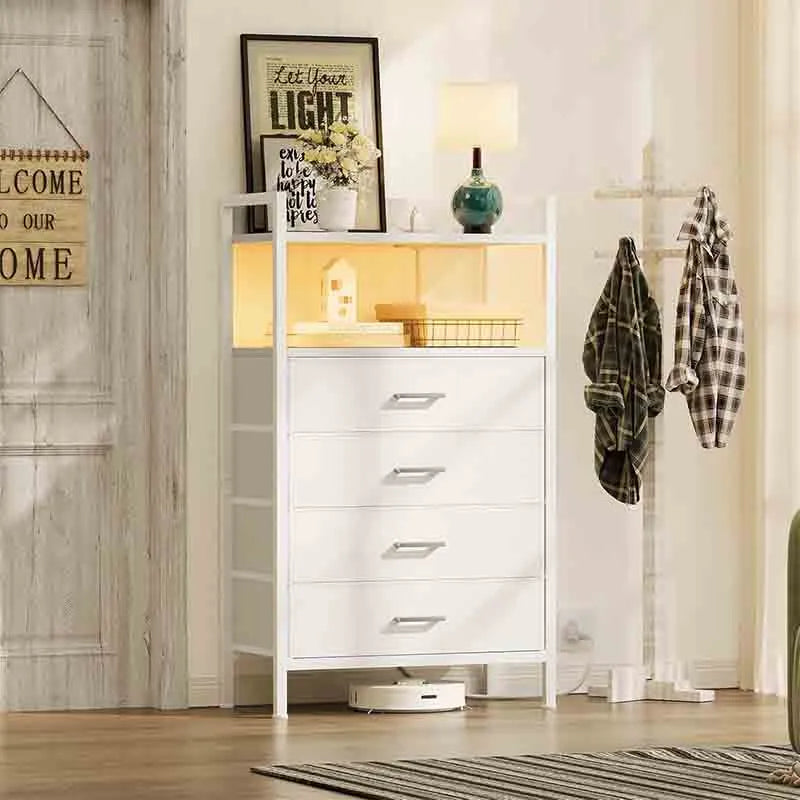 Yoobure Tall Nightstand with Drawers White Night Stand