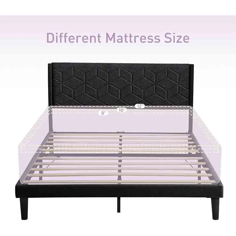 Yoobure Bed Frame with Fabric Upholstered Headboard