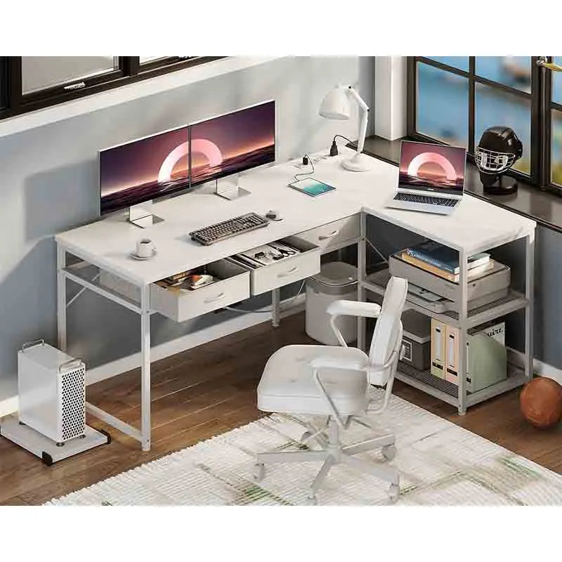 Yoobure 53 Inch L Shaped Computer Desk with Drawers