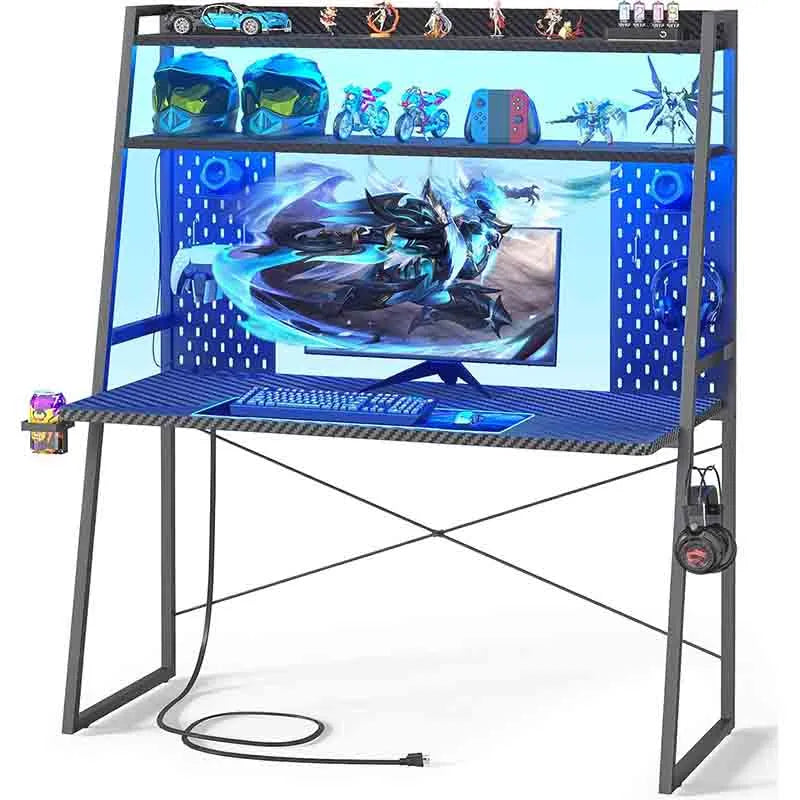 Small Gaming Desk with Hutch
