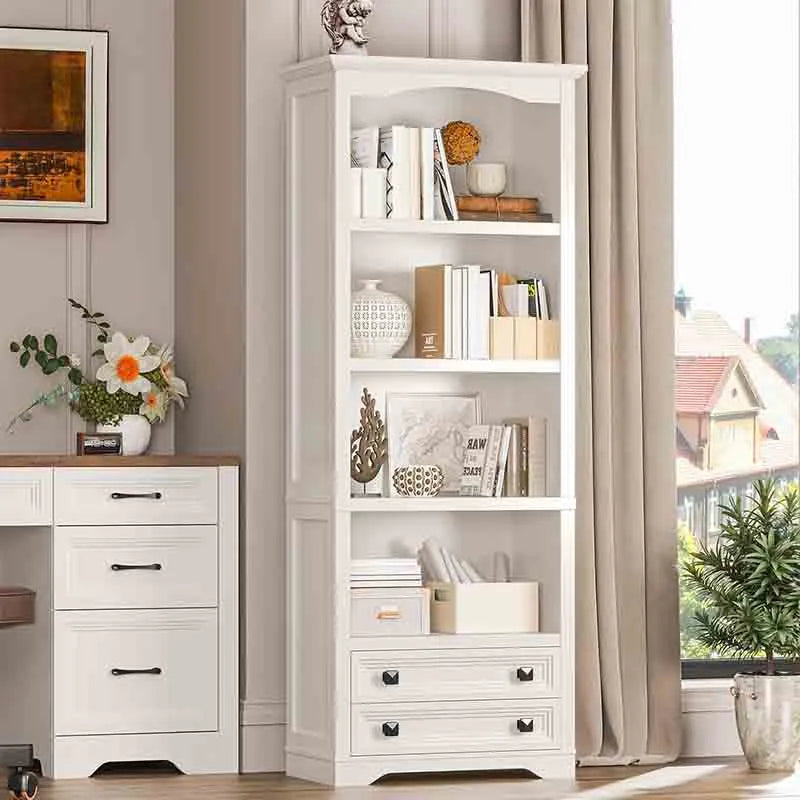 Yoobure Bookcase and Bookshelf with Storage Drawers
