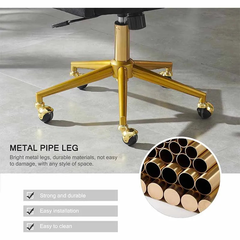 Yoobure Velvet Office Desk Chair, Black