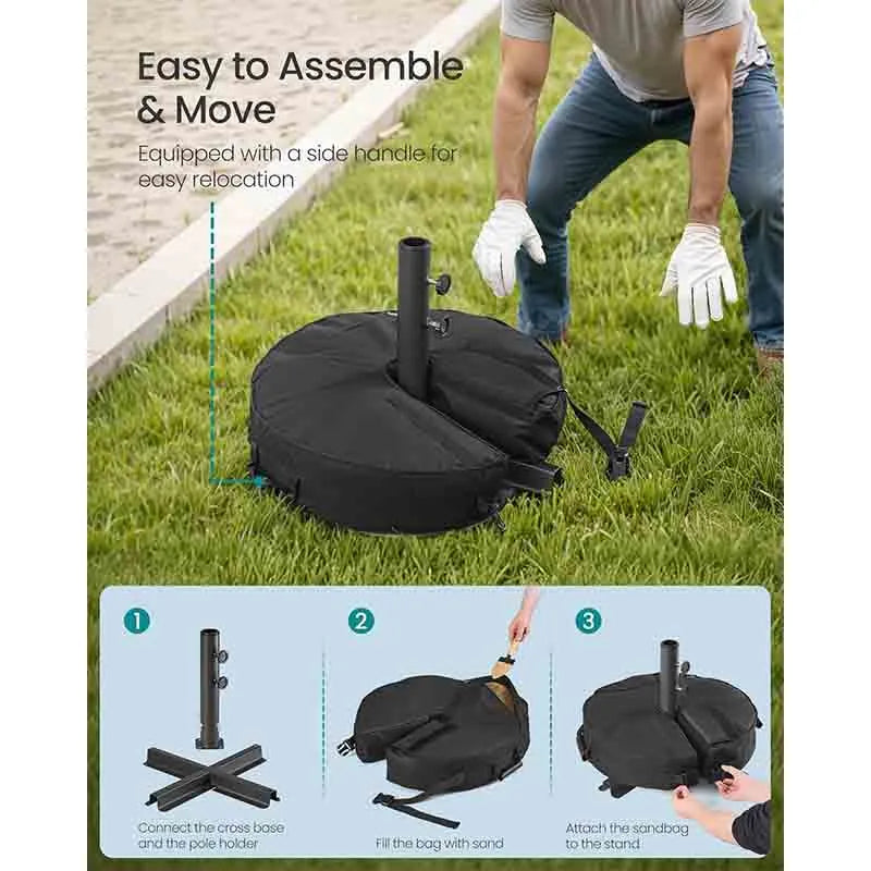 Yoobure Umbrella Base Round Patio Umbrella Stand Heavy-Duty