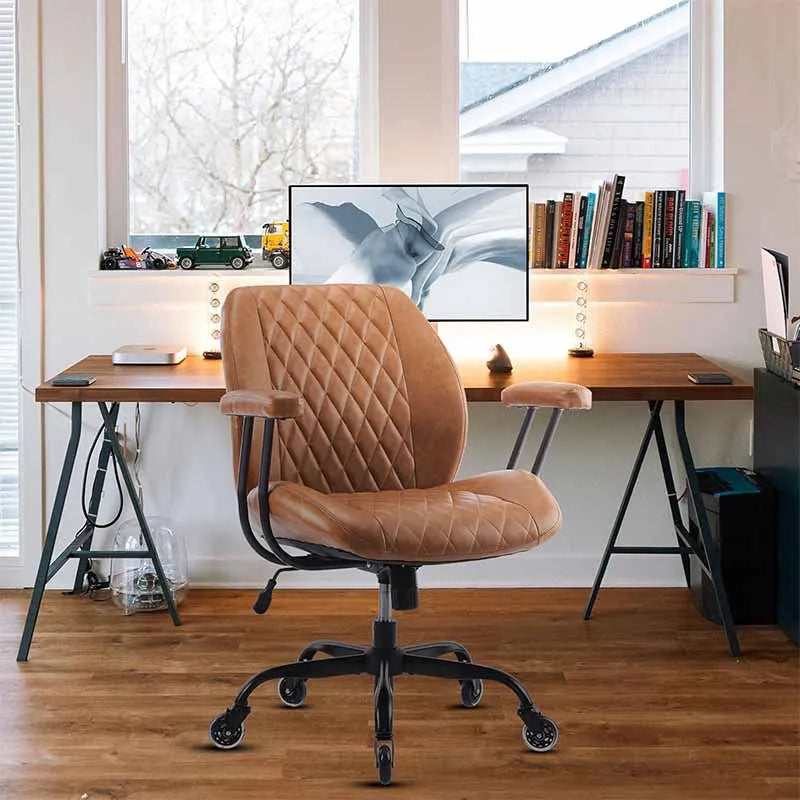 Yoobure Modern Ergonomic Office Desk Chair, Brown