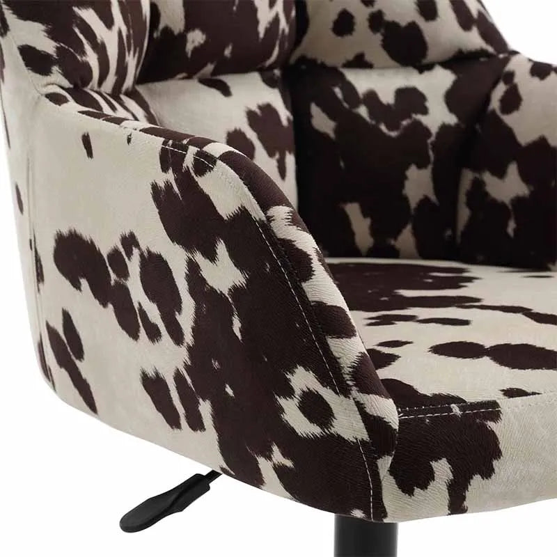 Yoobure Square Tufted Mid-Back Home Office Chair, Cowhide Print