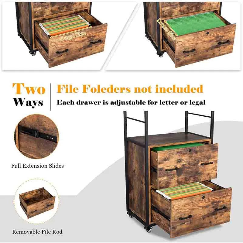 Yoobure 2 Drawer File Cabinet with Lock, File Cabinets