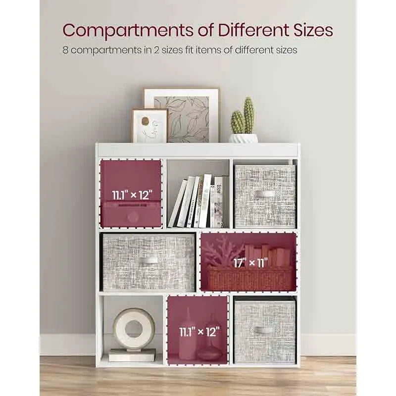 Yoobure Bookcase, Bookshelf, Freestanding Storage Unit