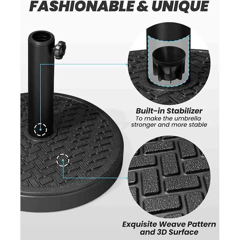 Yoobure Round Patio Umbrella Base for Market Umbrella