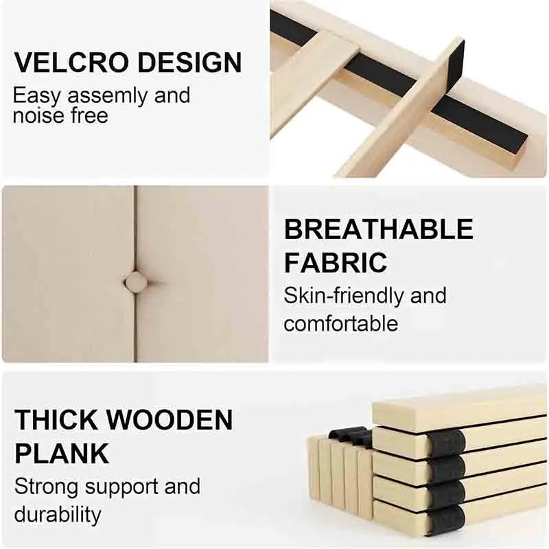 Yoobure Queen Size Bed Frame with Upholstered Headboard