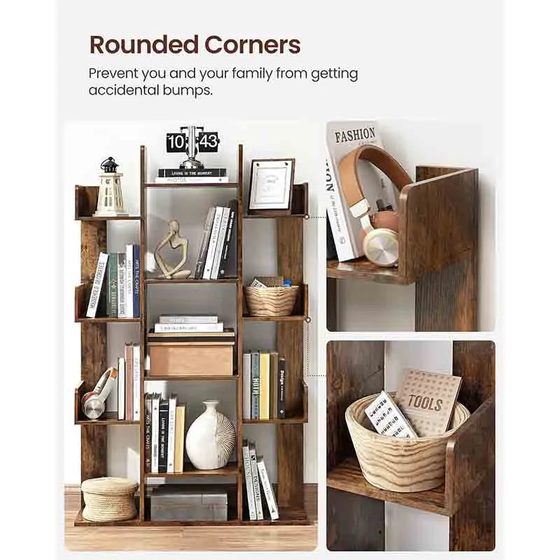 Yoobure Tree-Shaped Bookcase with 13 Storage Shelves