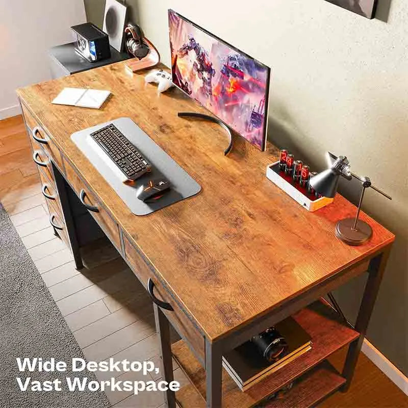 Yoobure 47 Inch Computer Desk with 6 Drawers