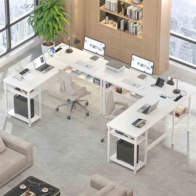 Yoobure Reversible L Shaped Gaming Desk, White