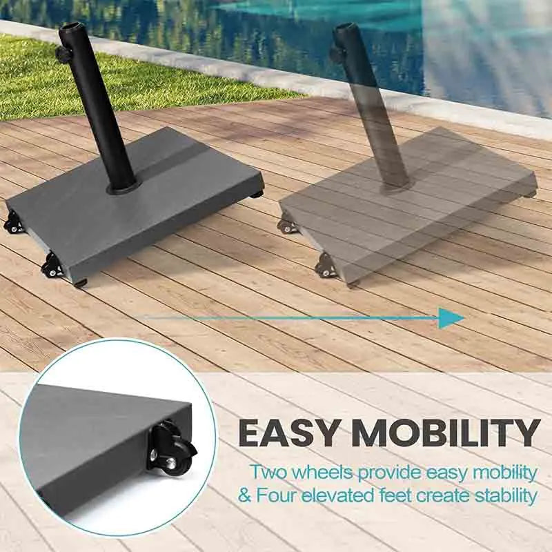 Yoobure Patio Umbrella Base Umbrella Stand with Wheels