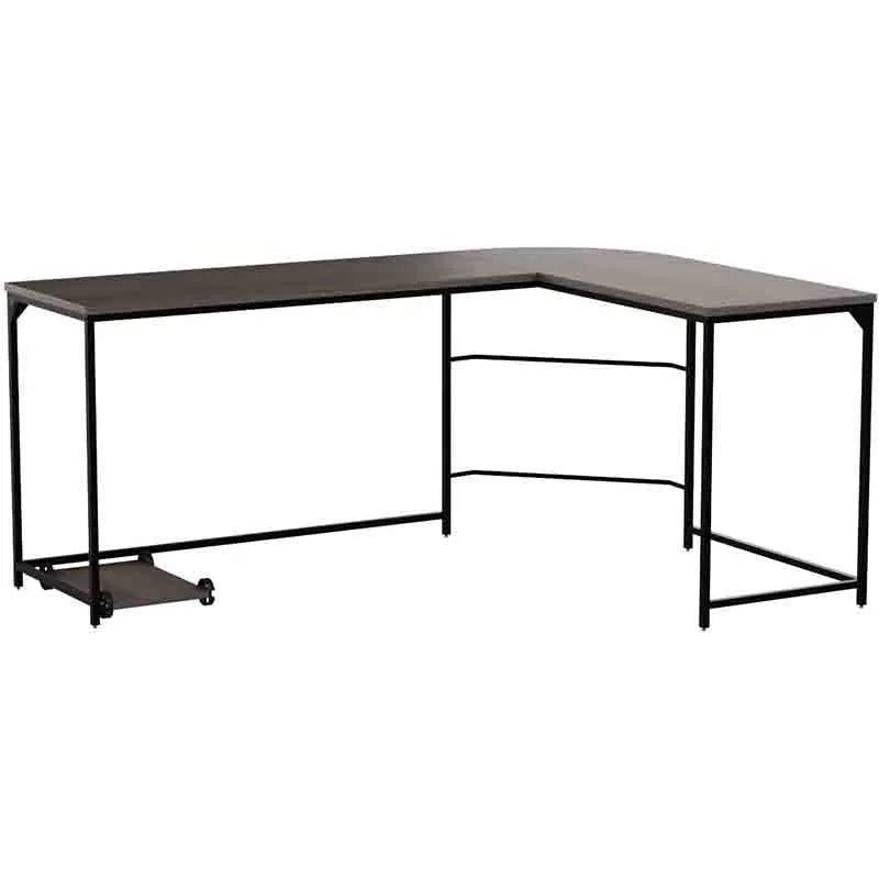 Reversible L Shaped Desk Balck Frame