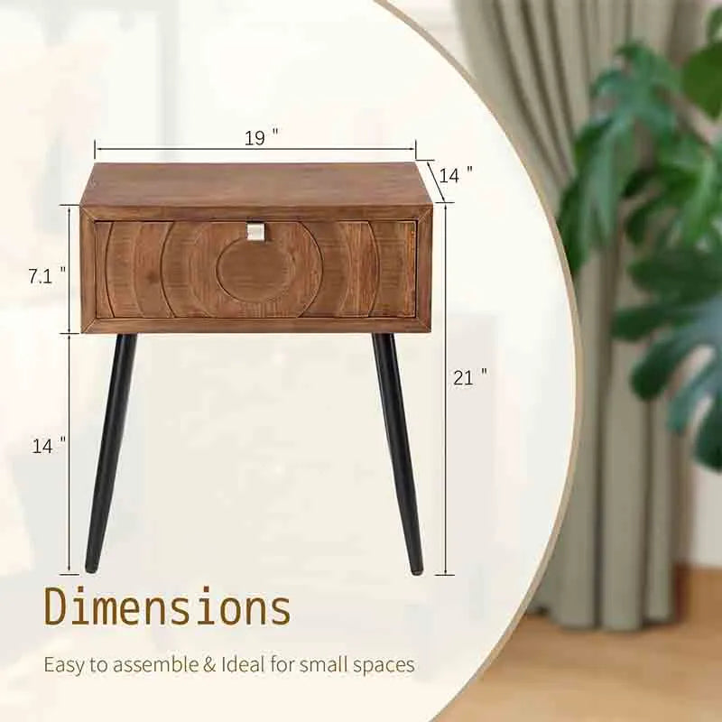 Yoobure End Table Living Room Small Side Table with Drawer