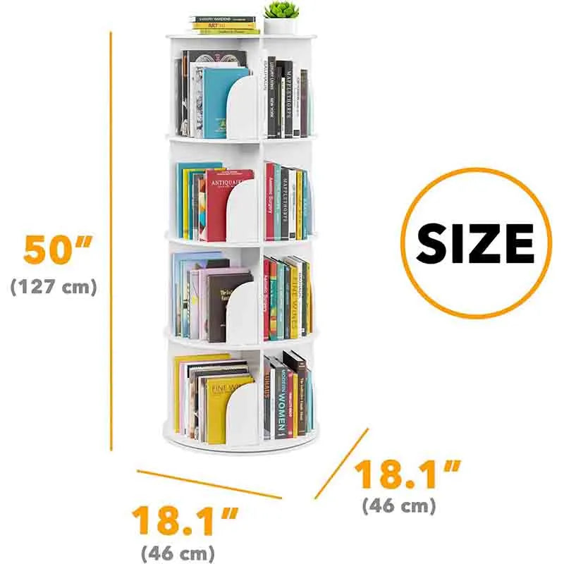 Yoobure 4 Tier Rotating Bookshelf Tower