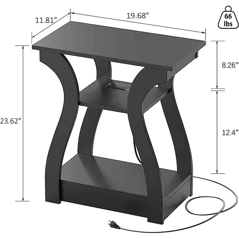 Yoobure End Table Set of 2 with Charging Station