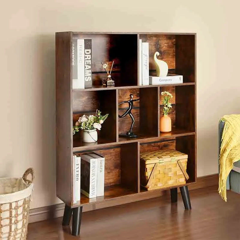 Yoobure Cube Bookshelf 3 Tier Mid-Century Modern Bookcase