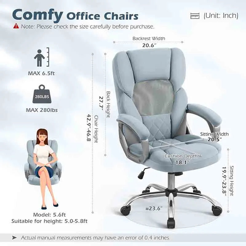 Yoobure Home Office Chair Ergonomic Desk Chair with Wheels