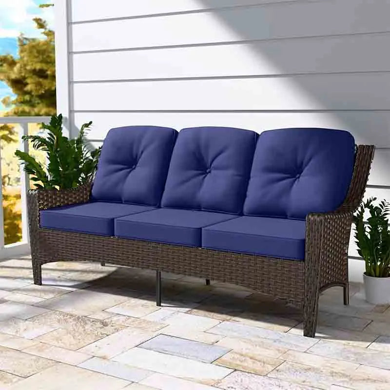 Yoobure 3 Seater Outdoor Wicker Patio Sofa