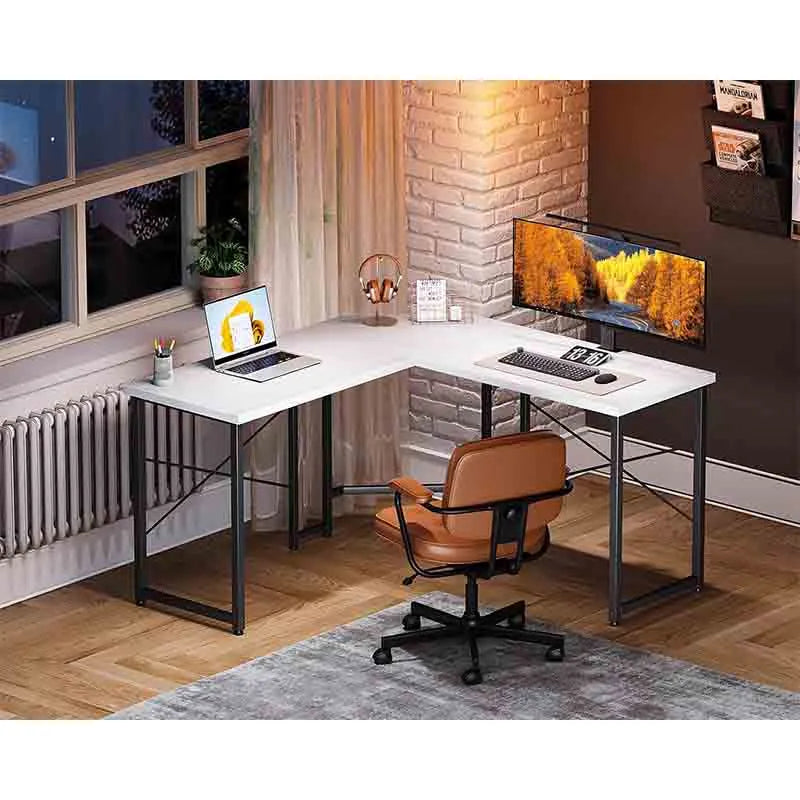 Yoobure Corner Desk Gaming Table for Home Office, White & Black