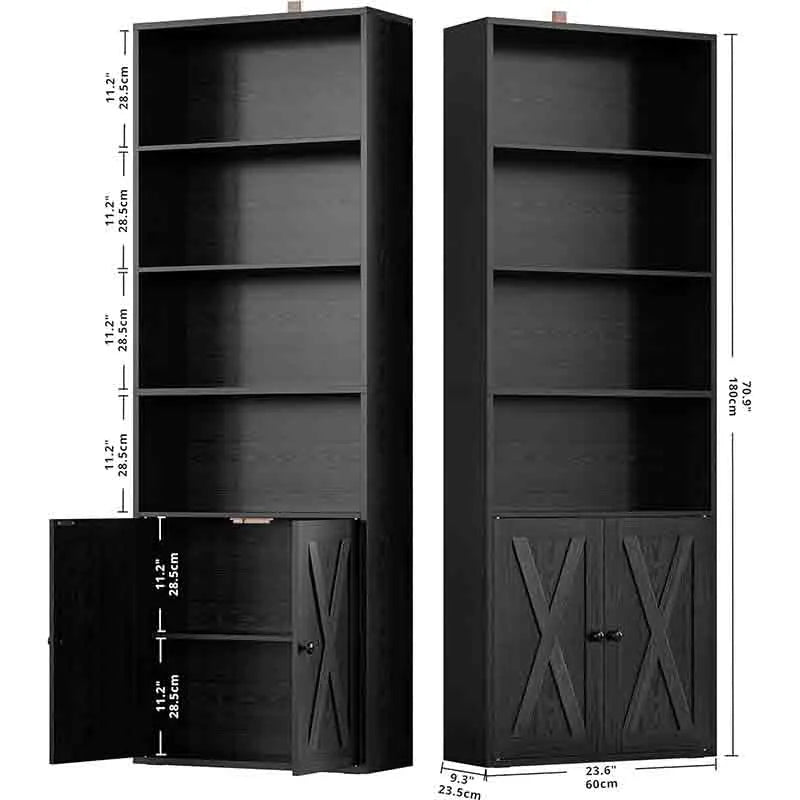 Yoobure Industrial Bookshelves and Bookcases with Doors