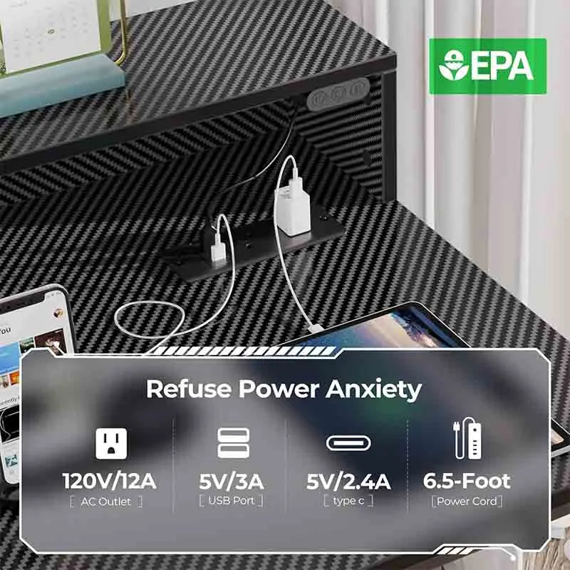 Yoobure 54” Gaming Desk with Storage Shelves