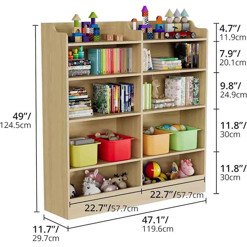 Yoobure 5 Tier Bookshelf Toddler Bookcase Storage Cabinet