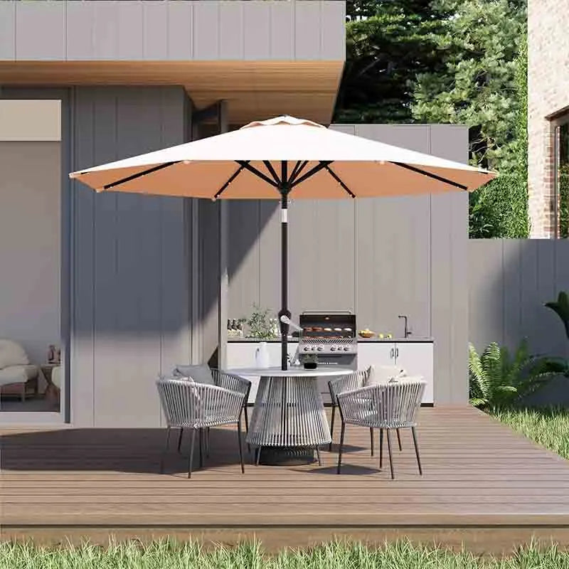 Yoobure 9FT Solar Umbrella LED Patio Umbrella for Garden