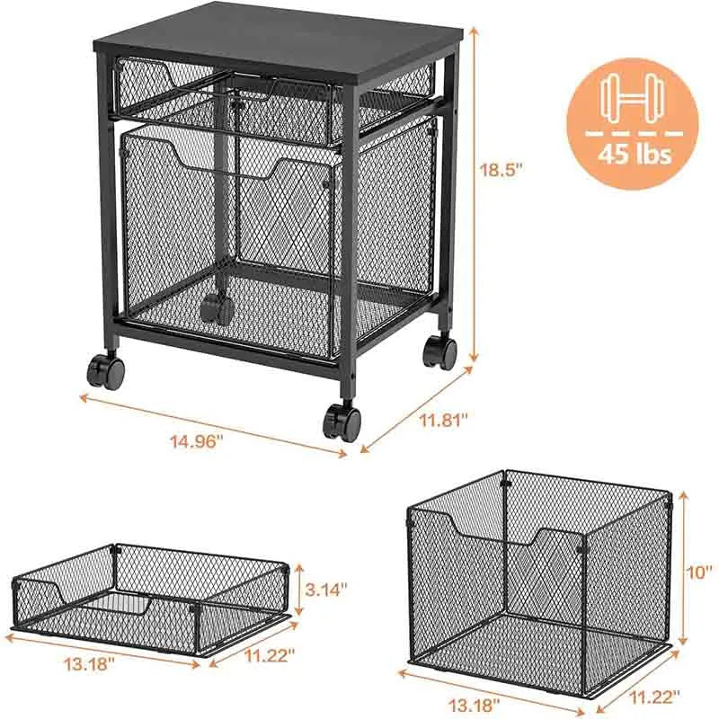 Yoobure Rolling File Cabinet Cart, Printer Stand with Drawer