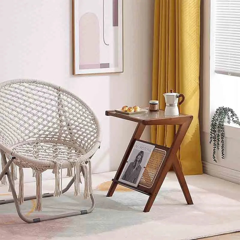 Yoobure Rattan Side Table Mid Century Nightstand