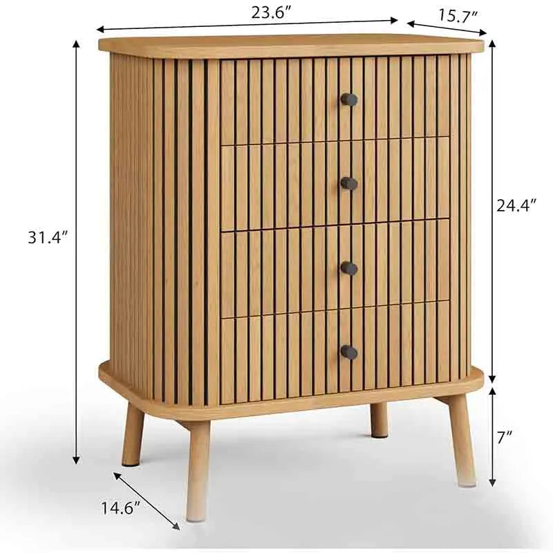 Yoobure 4 Drawer Dressers Nightstand Chest of Drawers