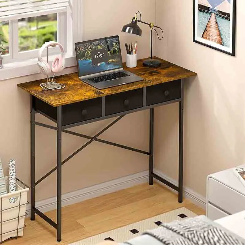 Yoobure 37.2 Inch Small Writing Desk with 3 Drawers