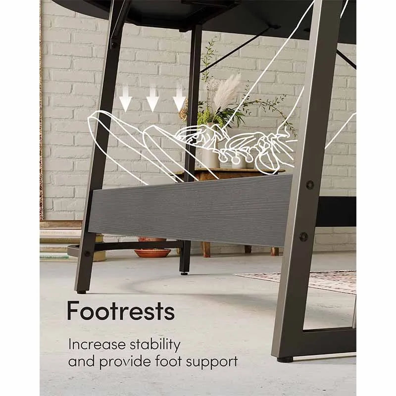 Yoobure 59.1" Home Office Workstation with Small Table, Black