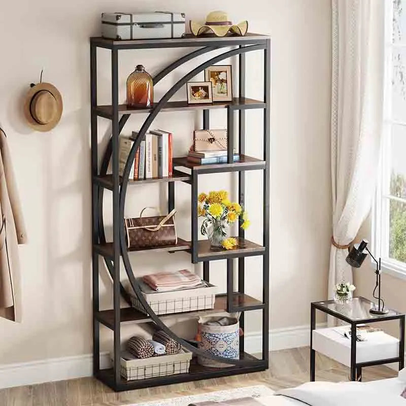 Yoobure Bookshelf Industrial 5 Tier Bookcase Tall Bookshelf