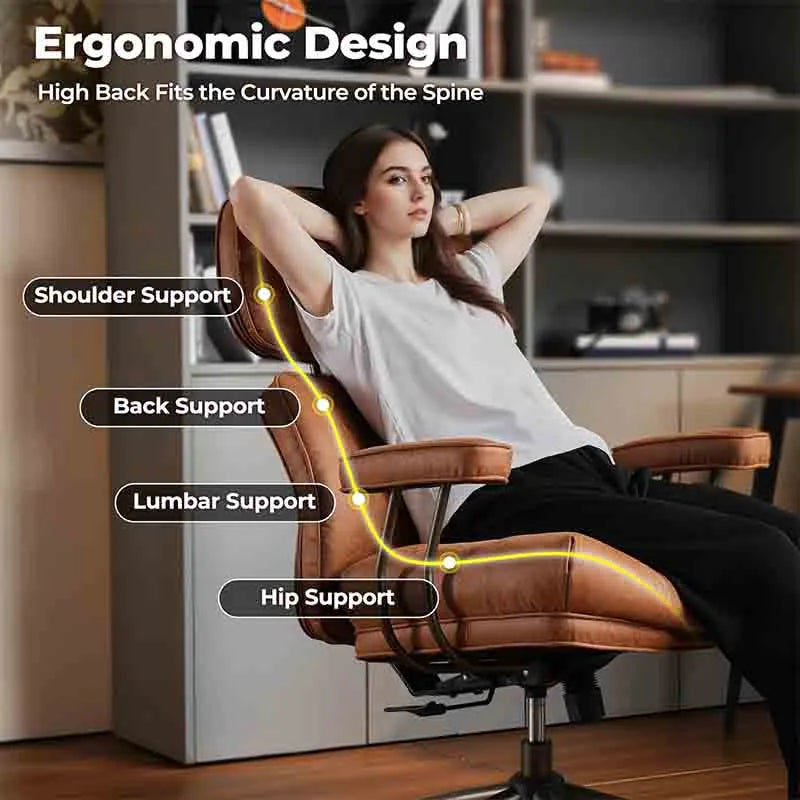 Yoobure Ergonomic Home Office Chair, Modern Leather Chair