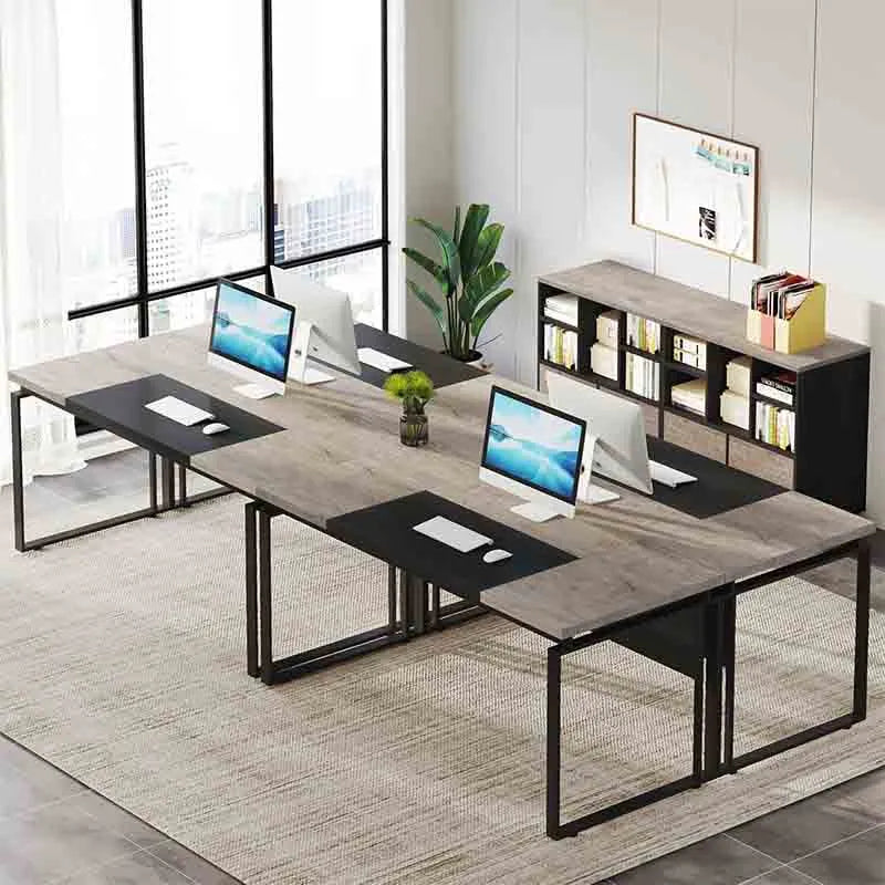 Yoobure 63" Office Desk with Storage Drawers, Grey&Black