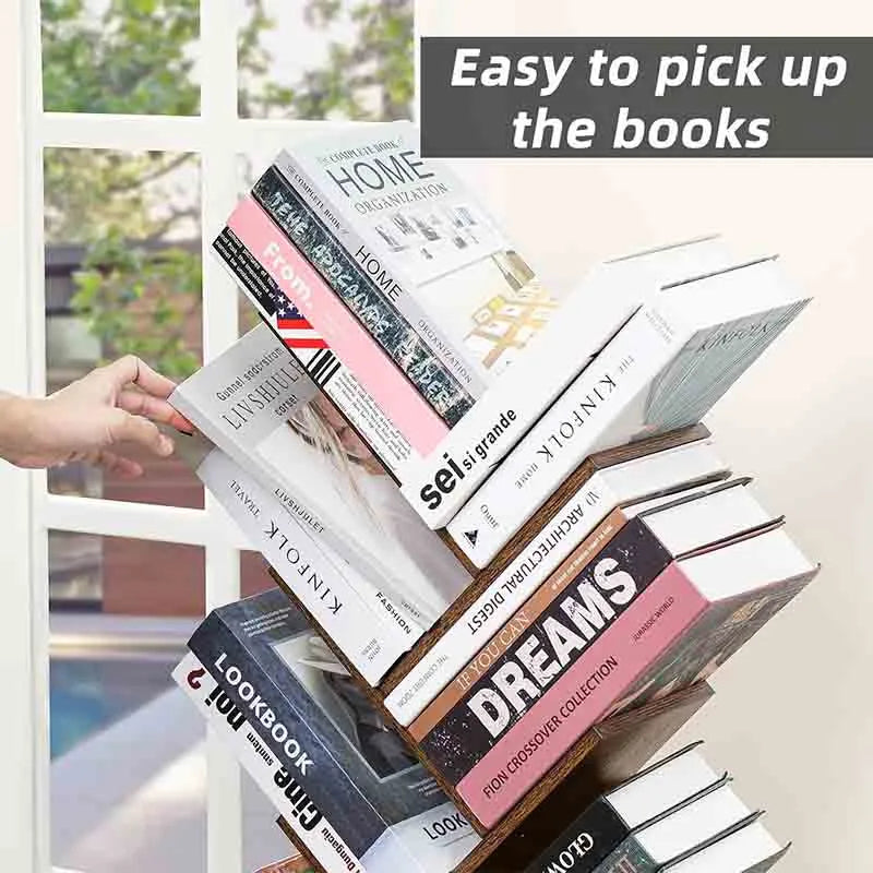 Yoobure 10 Tier Tree Book Shelf, Floor Standing Bookshelf