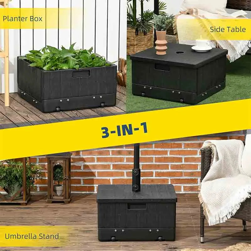 Yoobure 3-in-1 Outdoor Umbrella Base with Wheels and Handles