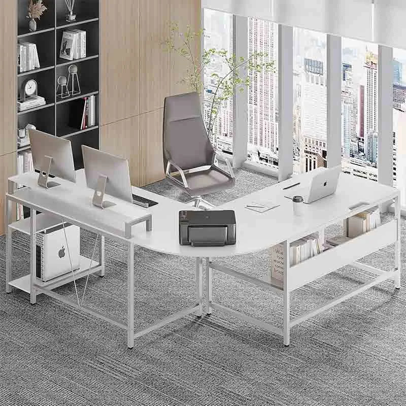 Yoobure 68.9 inches Corner Computer Desk with Monitor Stand Riser