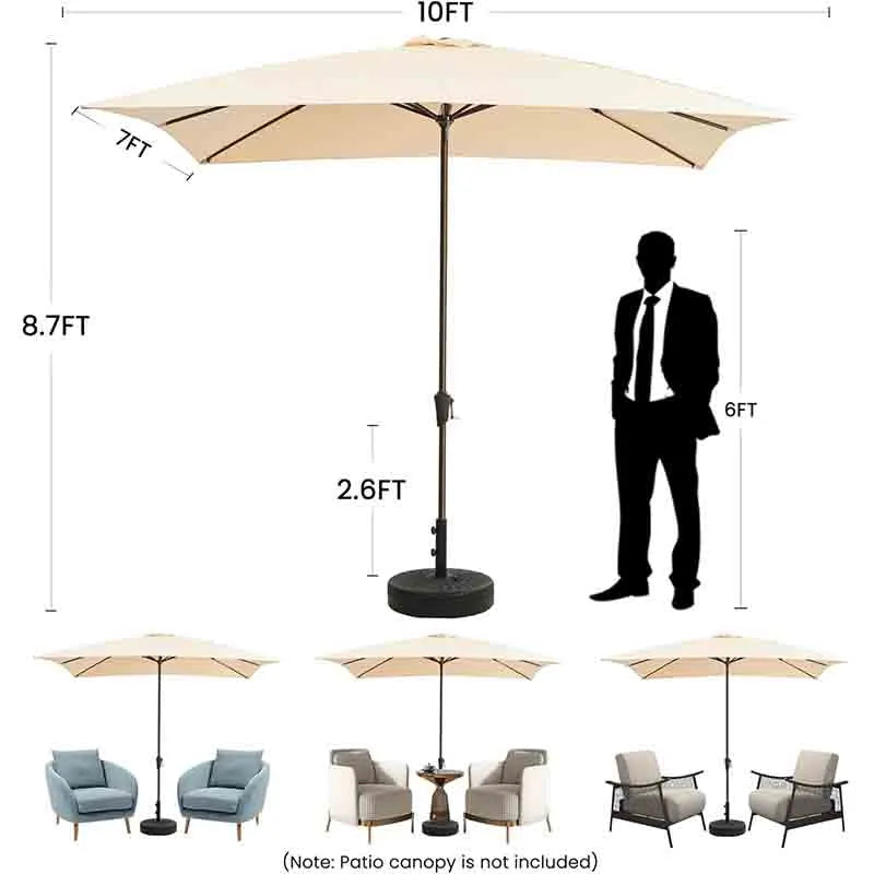 Yoobure Rectangular Patio Umbrella Outdoor Table Umbrella