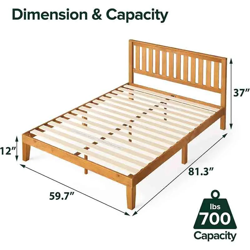 Yoobure Alexia Wood Platform Queen Size Bed Frame